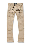 Martin Stacked - Flare Flight Cargo Denim (Khaki) JTF216 - Fresh N Fitted Inc