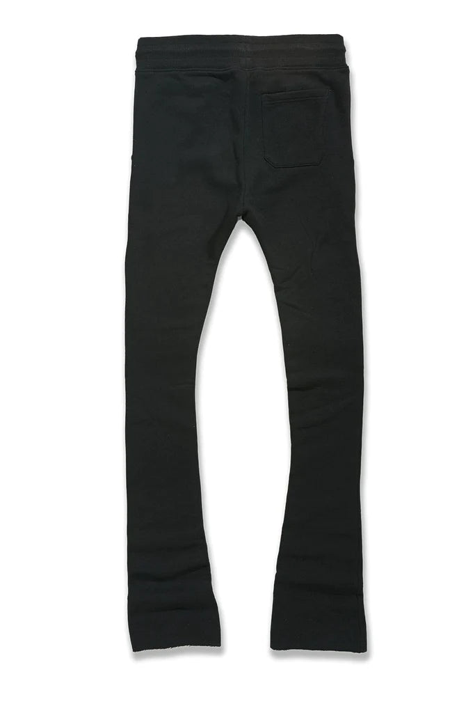 Jordan Craig Uptown Flare Stacked Sweat Pants (Jet Black) 8821L - Fresh N Fitted Inc