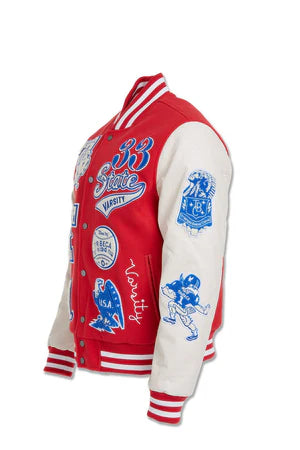 Jordan Craig 'All American' Varsity Jacket (Red) 91645