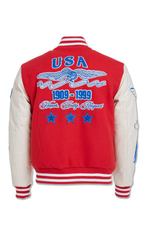 Jordan Craig 'All American' Varsity Jacket (Red) 91645