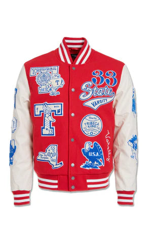 Jordan Craig 'All American' Varsity Jacket (Red) 91645