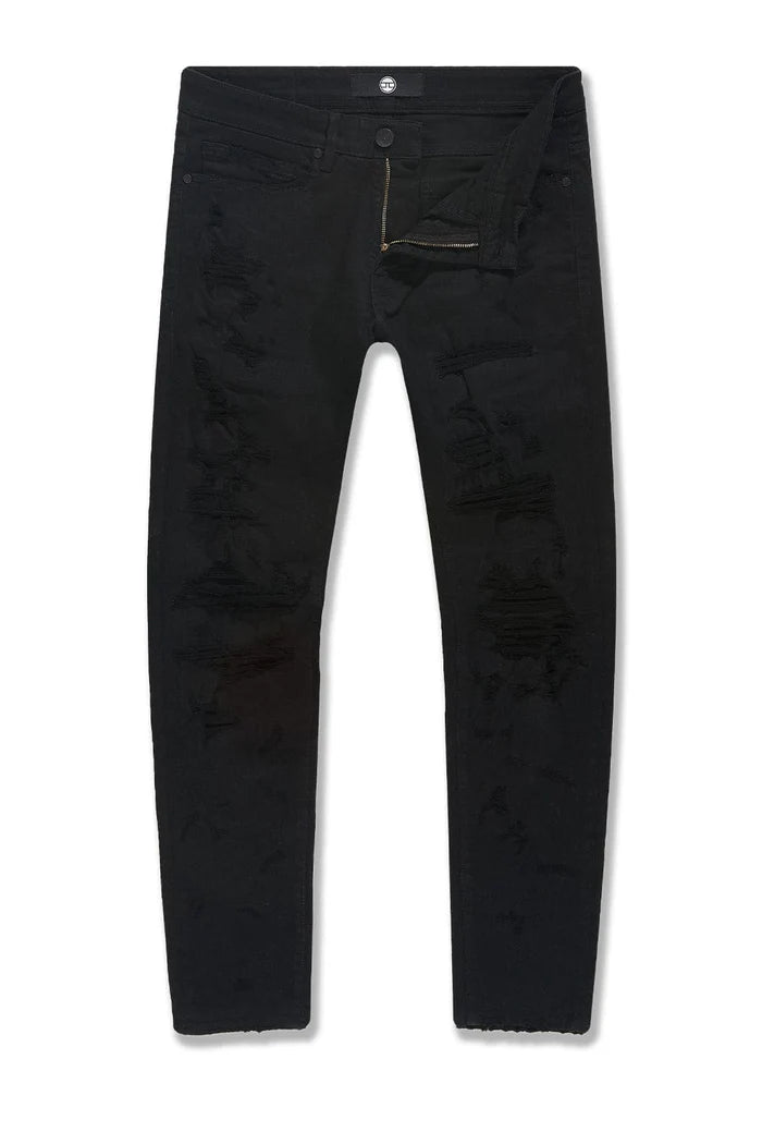 Jordan Craig Collins 'Elmhurst' Heavy Shredded Denim (Jet Black) JC1208 - FRESH N FITTED-2 INC