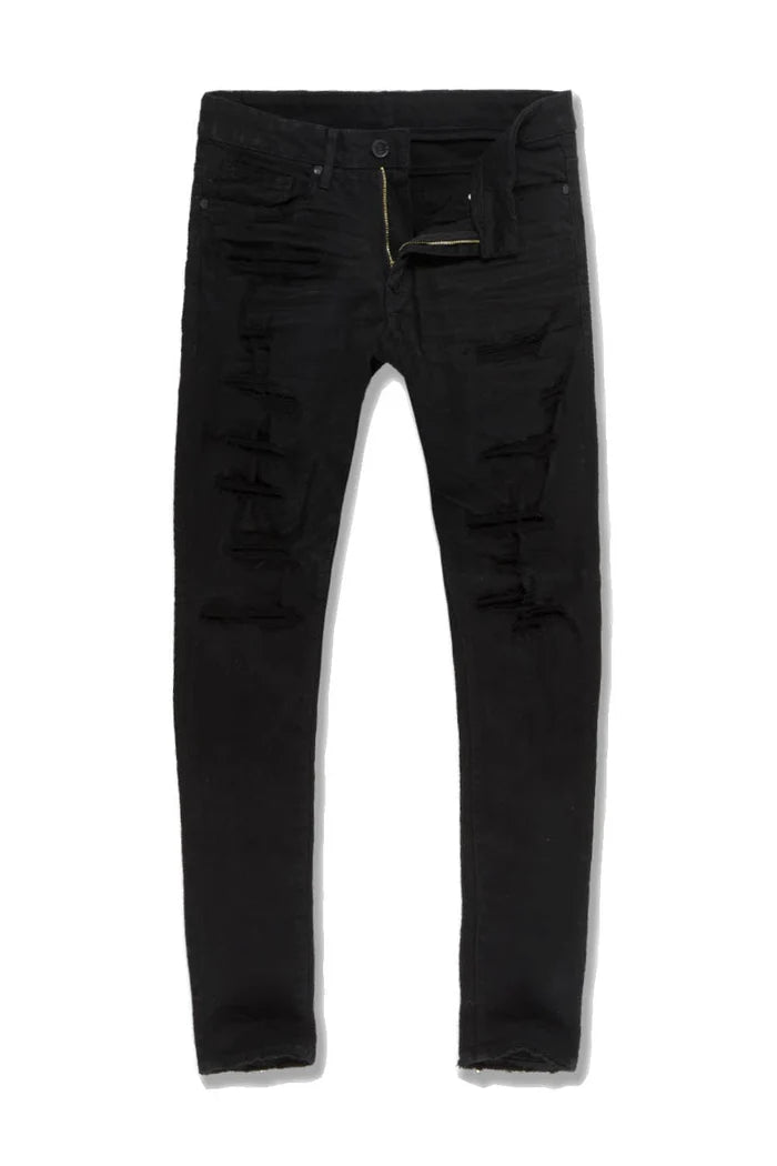 Sean - Ripped Distressed Denim (Black) JS960R - FRESH N FITTED-2 INC