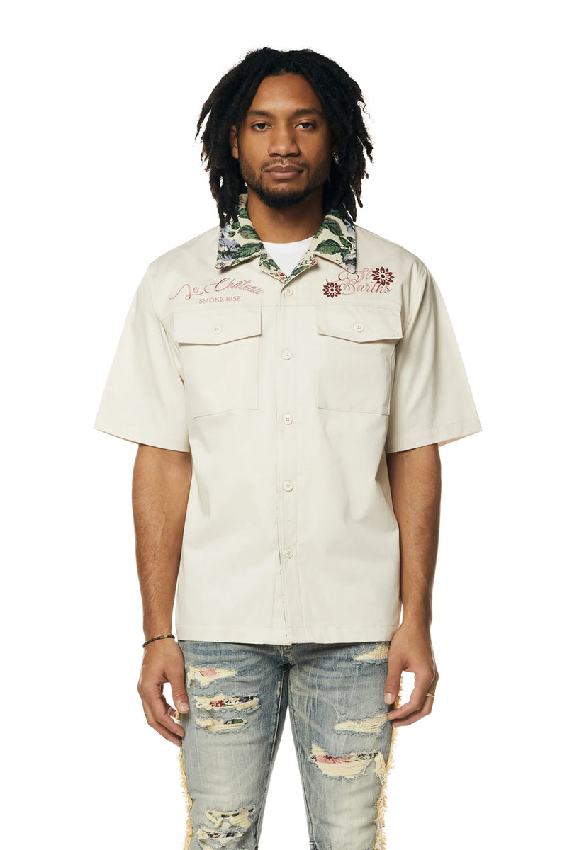 Smoke Rise 'Tapestry SS' Shirt (Chalk) WH24295 - Fresh N Fitted Inc