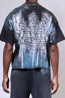 First Row ‘Y2K Tribal’ Cropped T-Shirt (Washed Black) FRM3024A - FRESH N FITTED