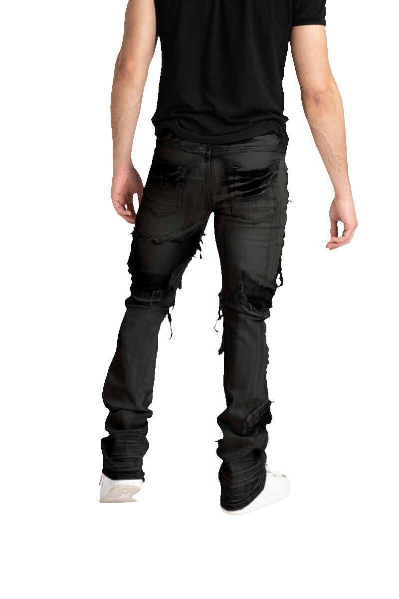 Taker 'Continuous R&R' Stack Denim (Jet Black) B2083