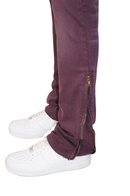 Taker 'Side Zipper' Stack Denim (Wine) B2064 - FRESH N FITTED
