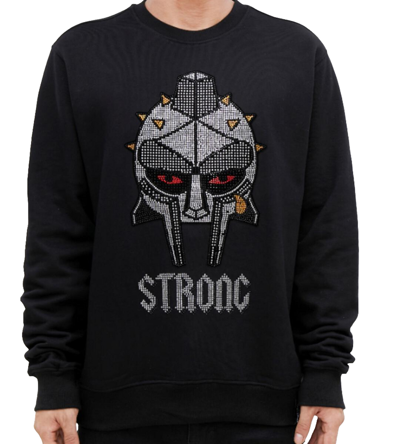 Roku Studio 'Strong' Rhinestone Crewneck (Black) RK5480571