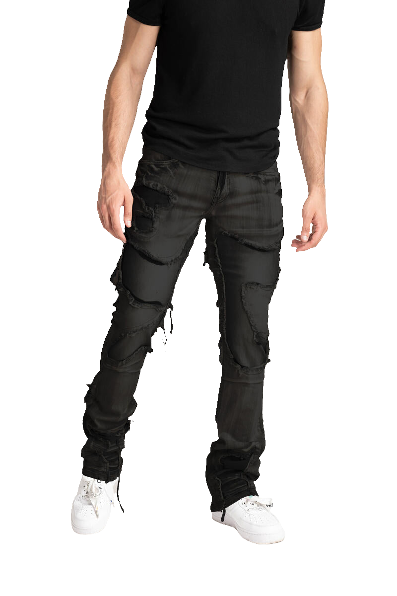 Taker 'Continuous R&R' Stack Denim (Jet Black) B2083