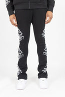 Rebel Minds 'Cross' Stacked Sweatpants (Black) 152-428 - FRESH N FITTED
