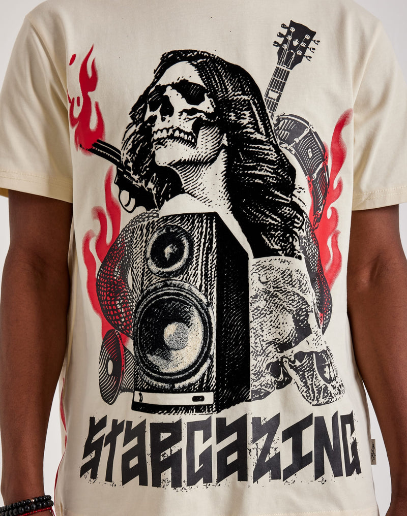 BKYS 'Rock Star' Over Sized T-Shirt (Off White) T1014