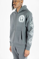 Rebel Minds 'Cross FZ' Zip Up Hoodie (DK Grey) 152-328 - FRESH N FITTED