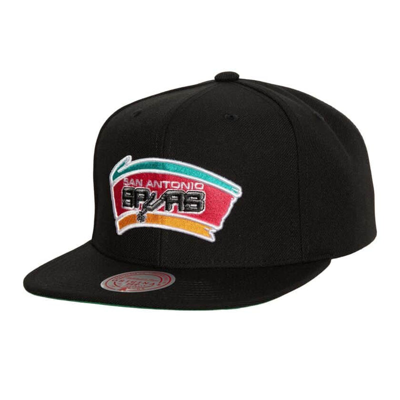 Mitchell & Ness NBA 'Conference' Spurs SnapBack (Black) HHSS5341 - Fresh N Fitted Inc