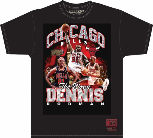 Mitchell & Ness 'NBA Bling Bulls Dennis Rodman' T-Shirt (Black) BMTR6411 - Fresh N Fitted Inc