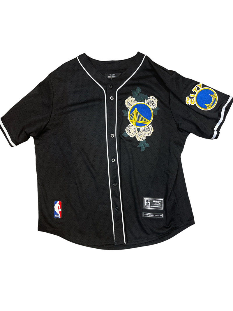 Pro Standard Golden State Warriors Roses Button Up Jersey (Black) BGW157129 - Fresh N Fitted Inc