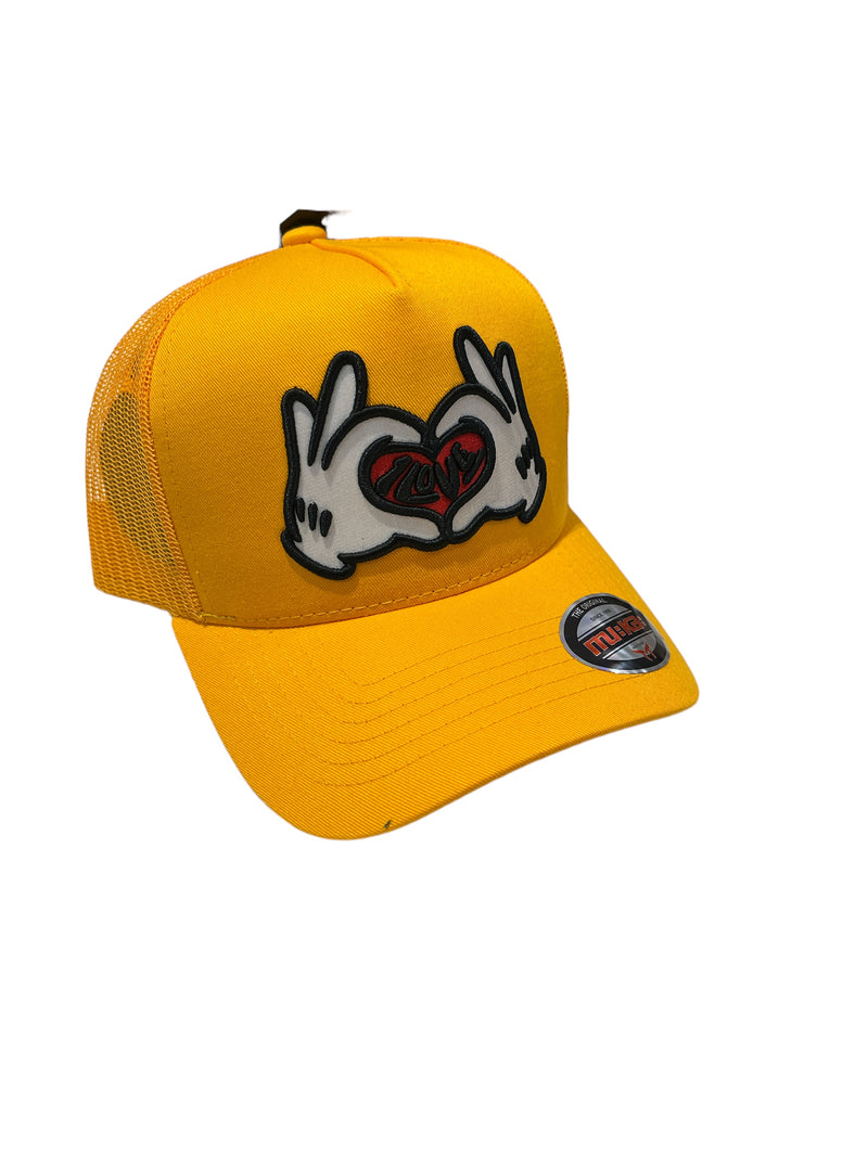 Muka 'Hand Heart' Trucker Hat (Yellow) TN5315B - Fresh N Fitted Inc