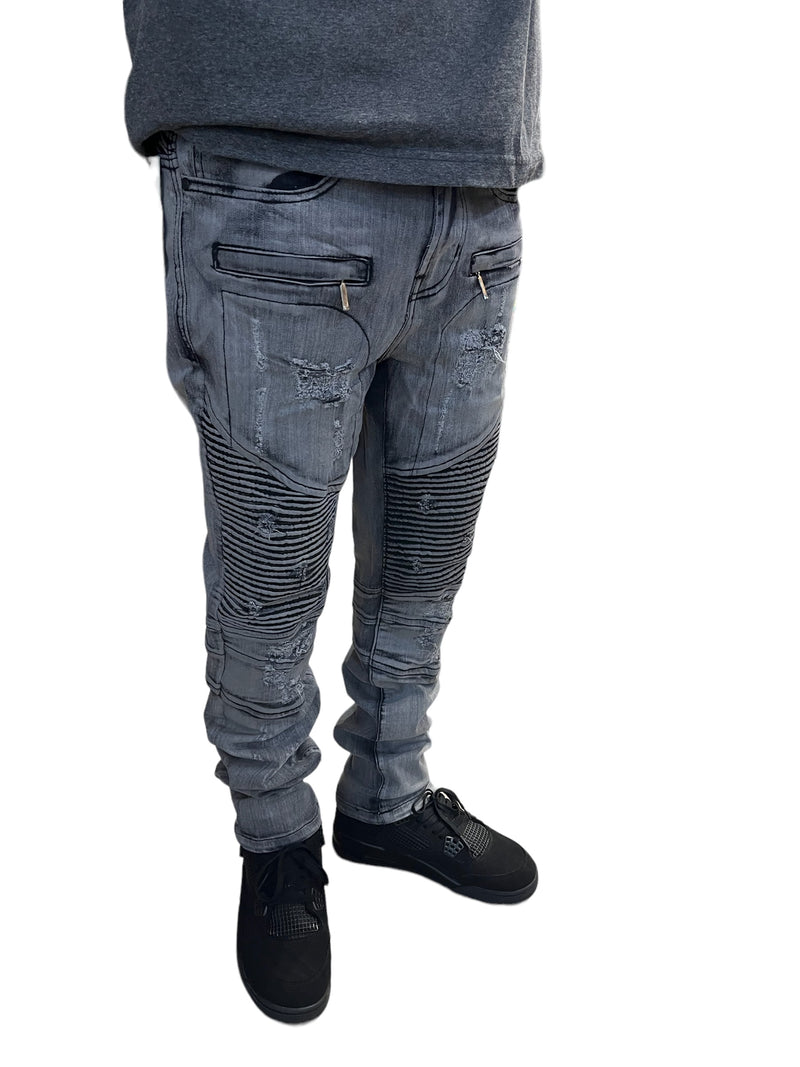 De Largent Jeans (Black/Smoke Grey) FNF1002 - Fresh N Fitted Inc