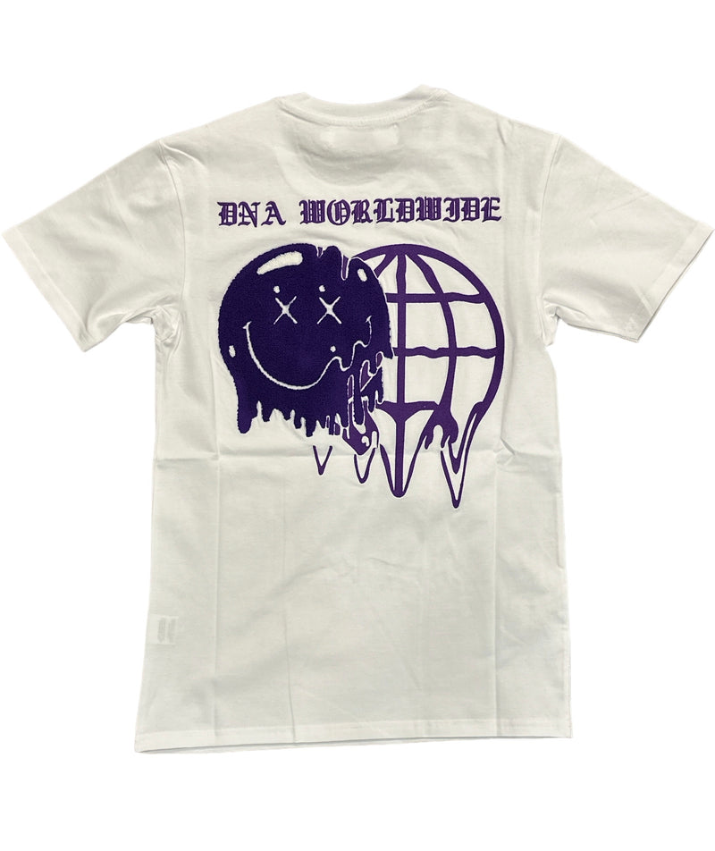 DNA 'WorldWide' T-Shirt (White/Purple) - Fresh N Fitted Inc