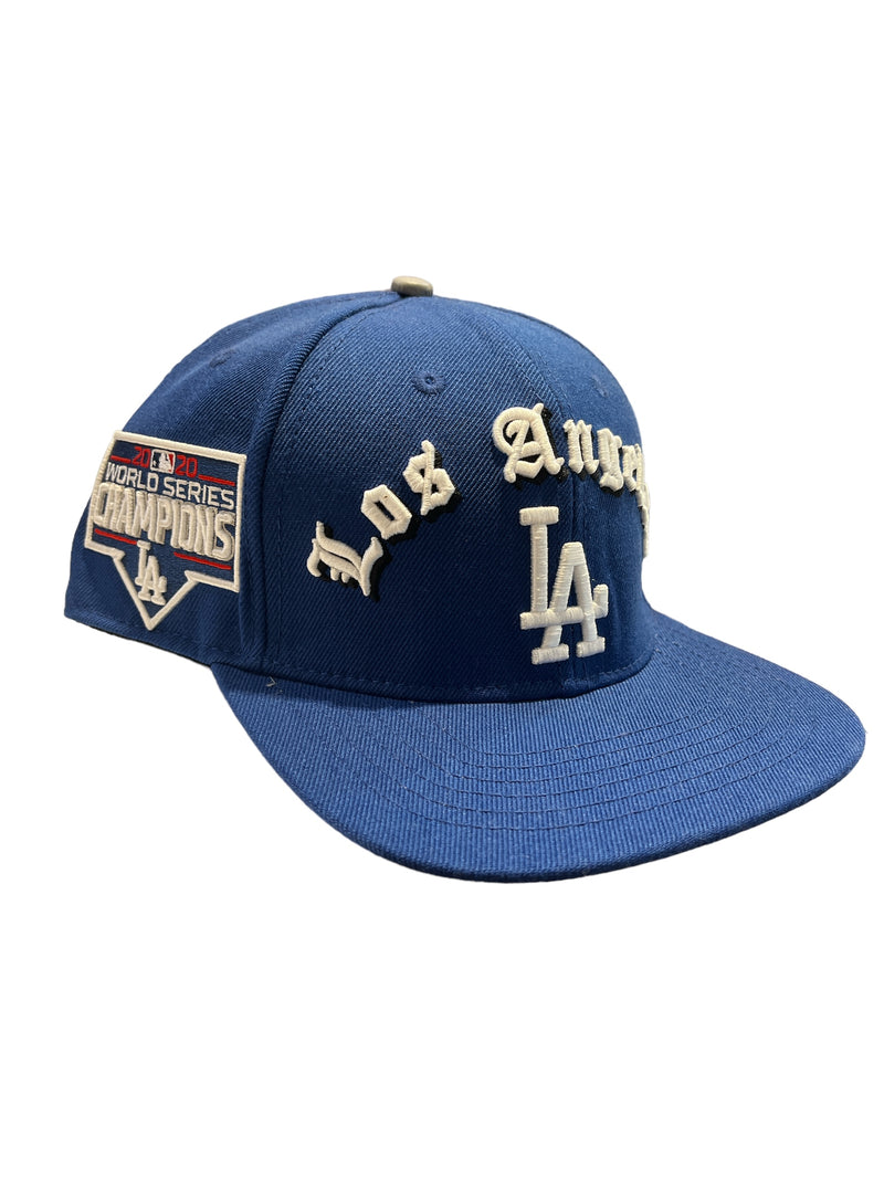 Pro Standard Los Angeles Dodgers Old English Logo Snapback Hat (Dodger Blue) LLD733433 - Fresh N Fitted Inc