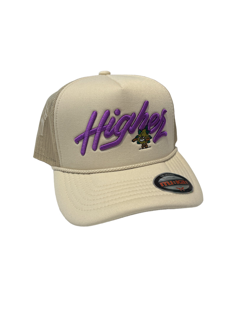 Muka 'Higher' Trucker Hat (Oatmeal) TN5319A - Fresh N Fitted Inc