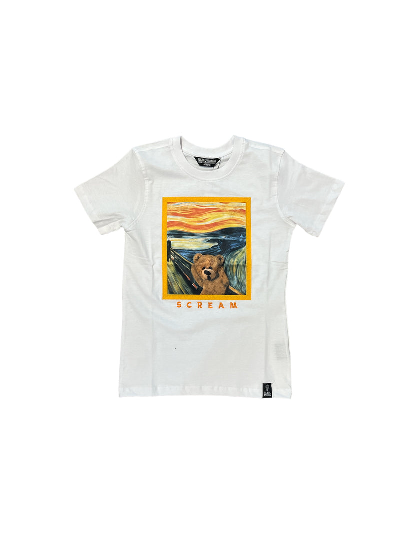 Rebel Minds Kids 'Scream' T-Shirt (White) 831-B156 - Fresh N Fitted Inc