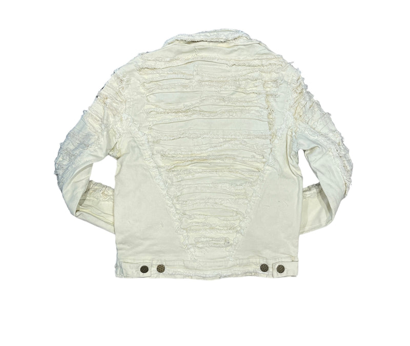 Kloud9 'Raw Edge Trim' Denim Jacket (Cream) J23522J - Fresh N Fitted Inc