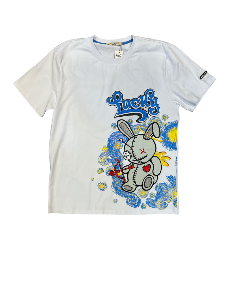 BKYS Starry Night Lucky Charm T-Shirt (White) T744 - Fresh N Fitted Inc
