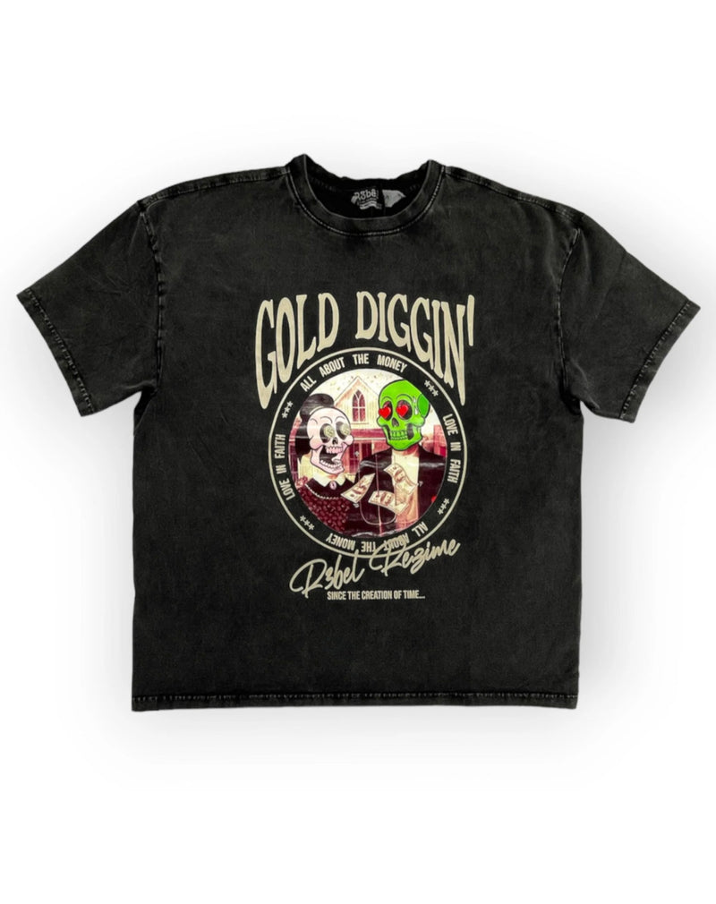Rebel Minds 'Gold Diggin' T-Shirt (Black Wash) 631-115 - Fresh N Fitted Inc