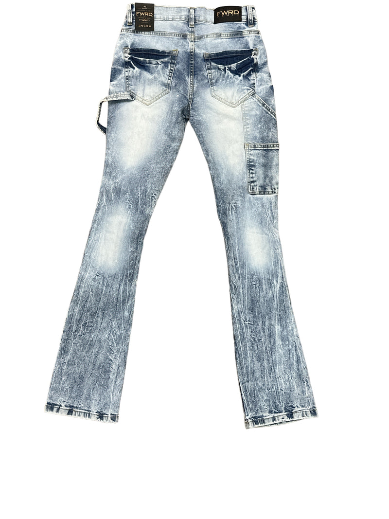 FWRD 'Distressed Carpenter' Stacked Denim (Ice Blue) FW-33898A - Fresh N Fitted Inc