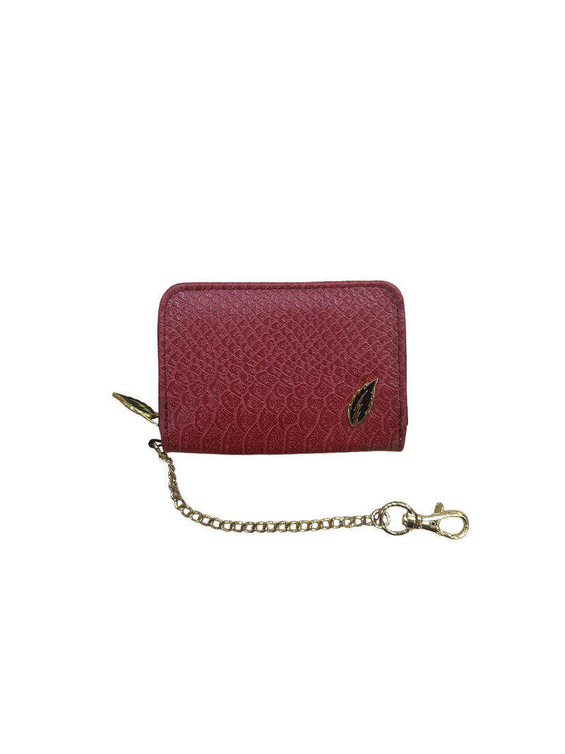 Mint Leaf Python Card Wallet In Red - Fresh N Fitted Inc