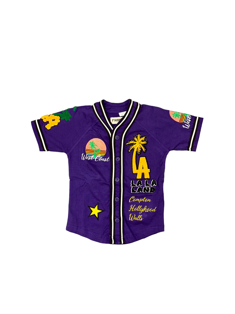 FWRD Kids 'L.A. Baseball ' Jersey (Purple) FW-180391K/LK - Fresh N Fitted Inc
