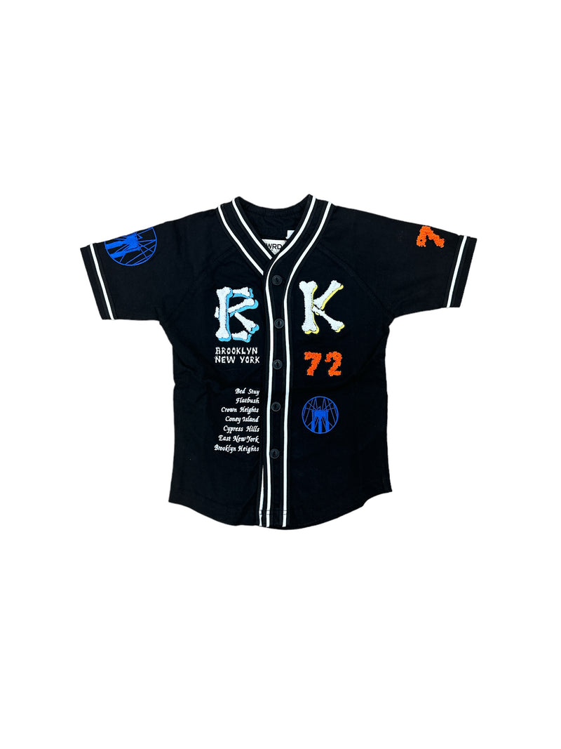 FWRD Kids 'Brooklyn Baseball ' Jersey (Black) FW-180387K/LK - Fresh N Fitted Inc