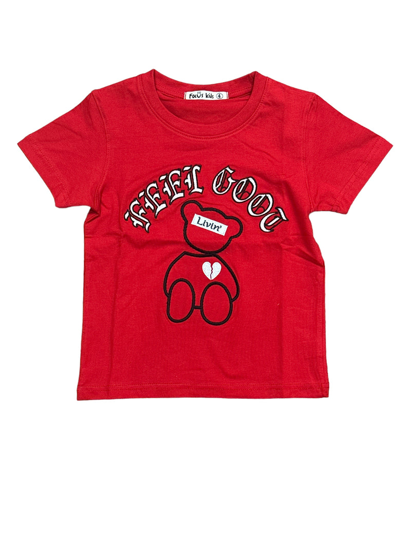 Focus Kids 'Feel Good' T-Shirt (Red) 80525K/JB - Fresh N Fitted Inc