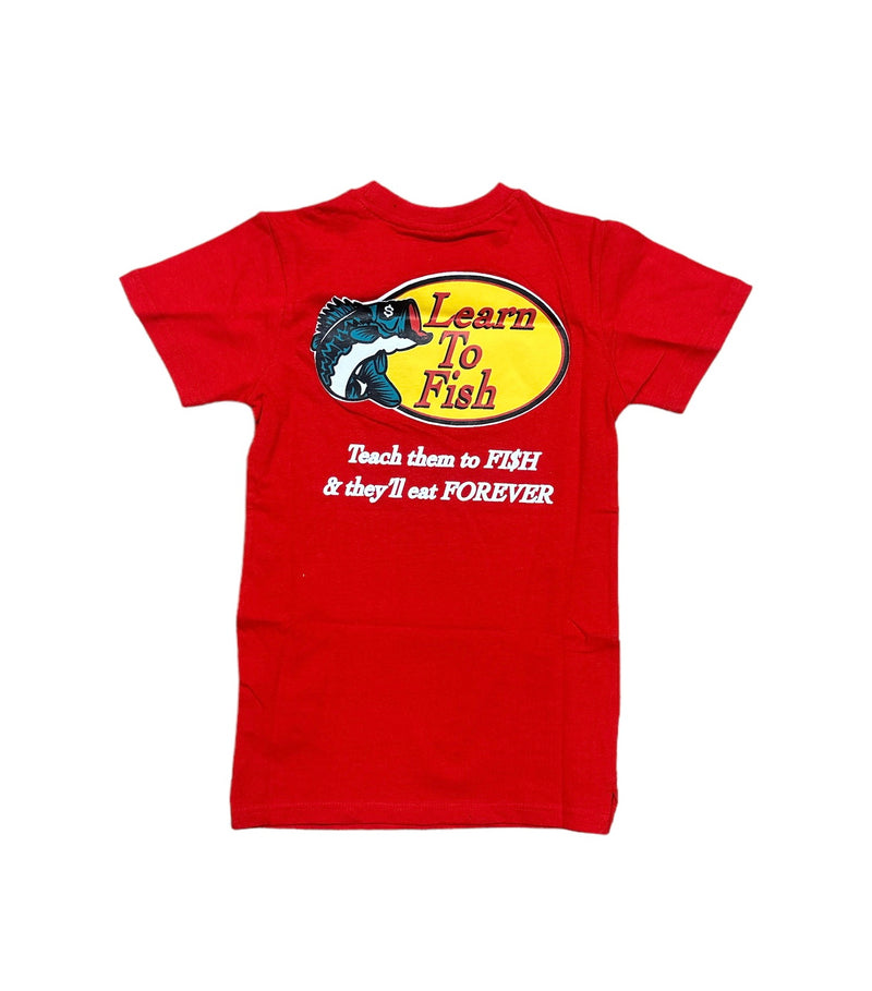 FWRD Kids 'Learn To Fish' T-Shirt (Red) FW-180377K/LK - Fresh N Fitted Inc