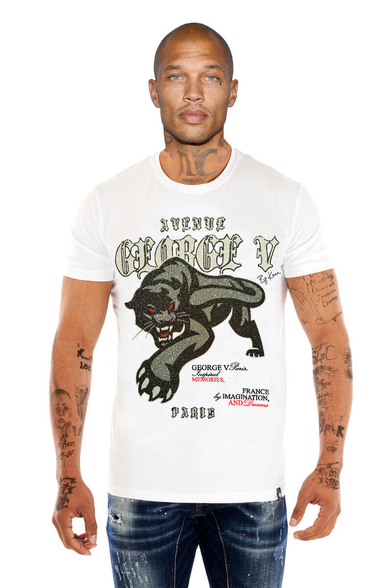 George V 'Panther' Tee (White) GV-2712 - FRESH N FITTED-2 INC