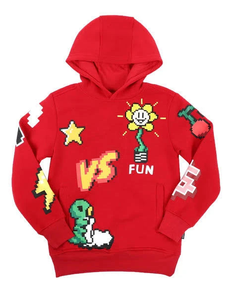 Rebel Minds Kids 'Fun for ever' Hoodie (Red) 832-B371 - Fresh N Fitted Inc