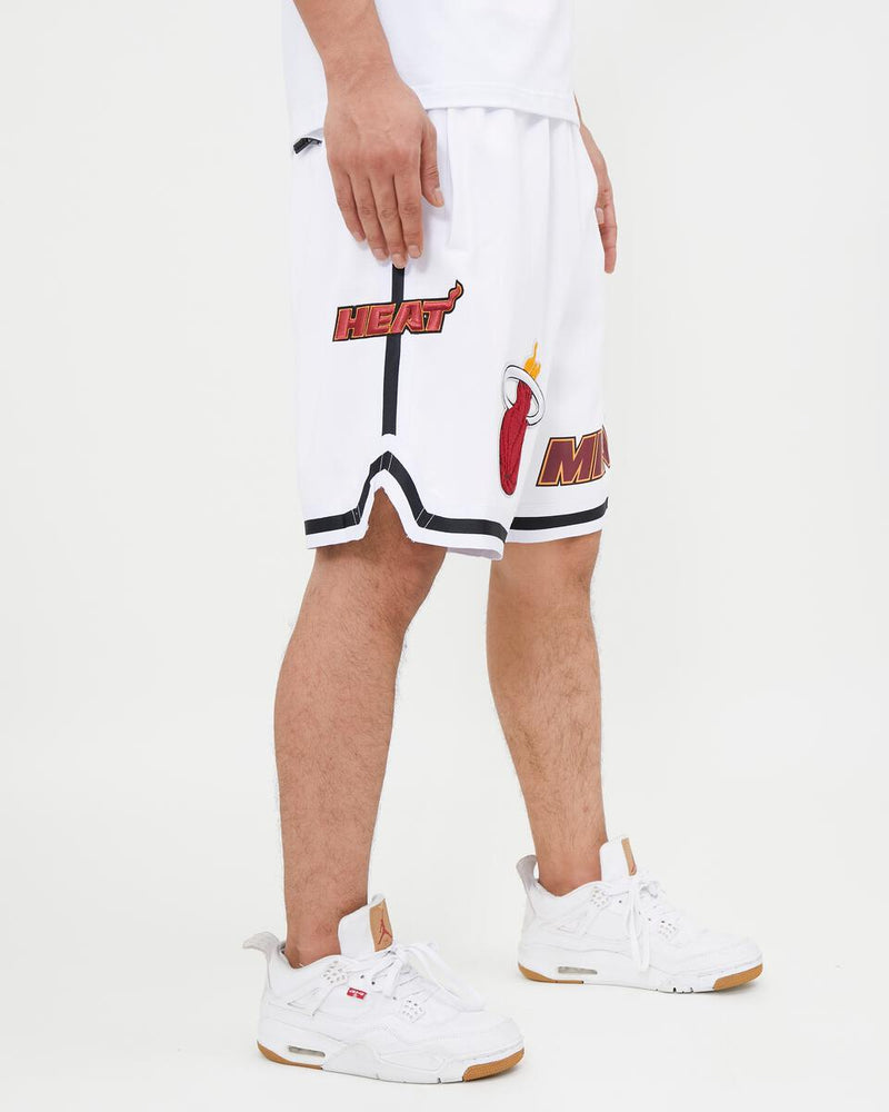 Pro Standard Miami Heat Pro Team Shorts (White) BMH352472 - Fresh N Fitted Inc