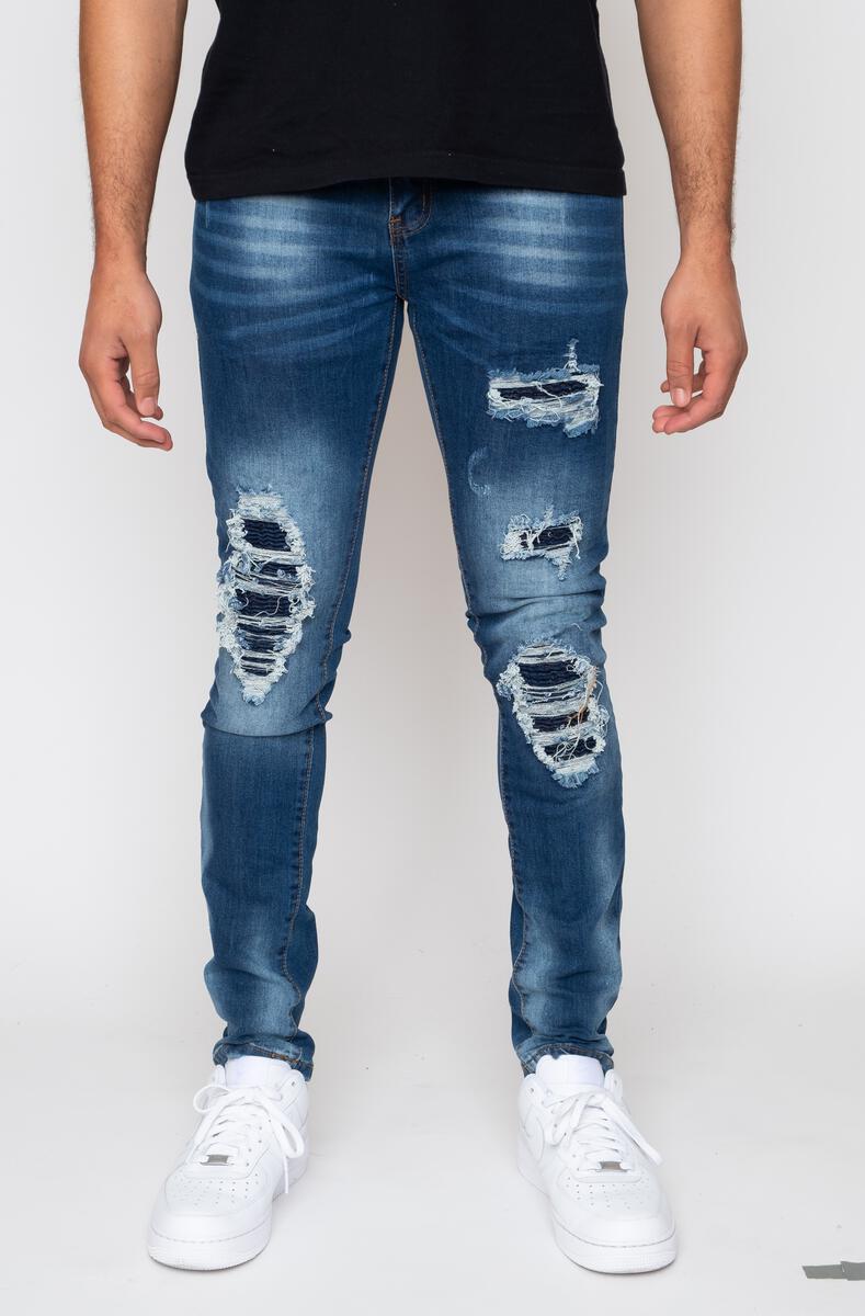 GSQUARED Pintuck Patched Denim (Dry Indigo) SQ304 - Fresh N Fitted Inc