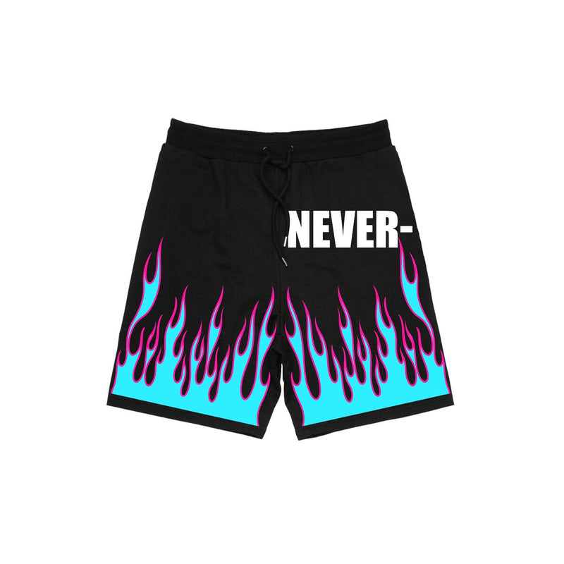 NBA '-NEVER' Fleece Shorts (Black) - Fresh N Fitted Inc