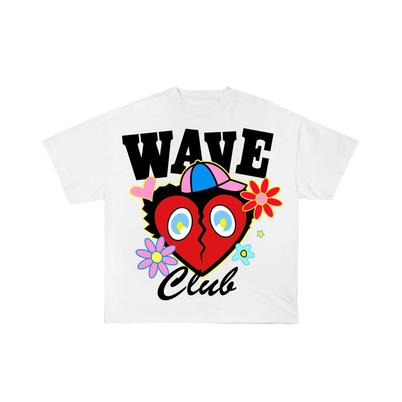 Wave Club 'Flower Head' T-Shirt (White) - Fresh N Fitted Inc