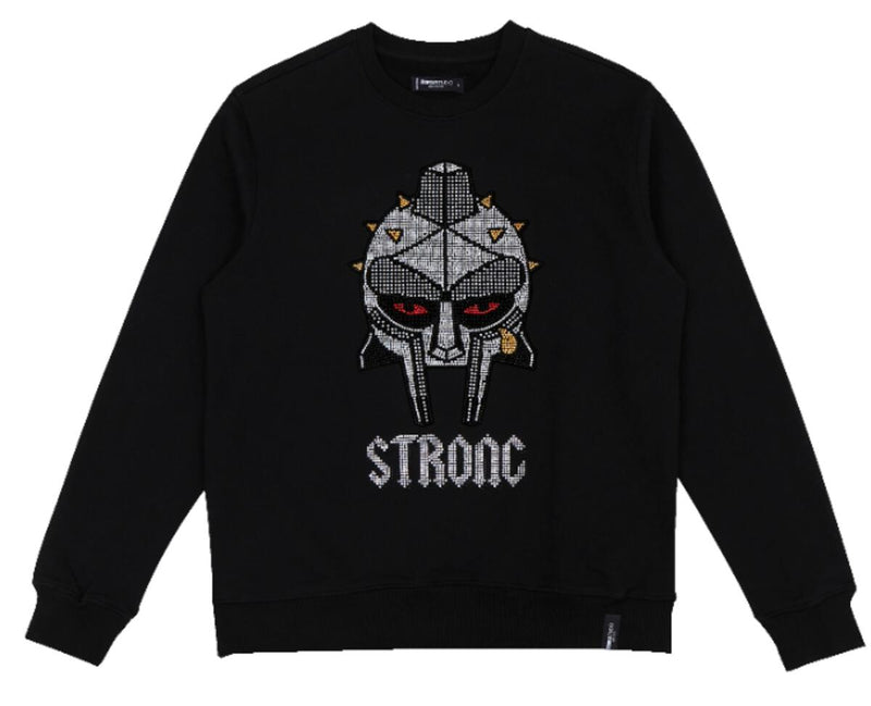 Roku Studio 'Strong' Rhinestone Crewneck (Black) RK5480571