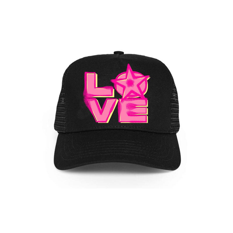L.O.V.E. 'Star Love' Trucker Hat (Black) - Fresh N Fitted Inc