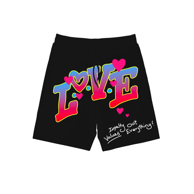 L.O.V.E. 'Justice' Fleece Shorts (Black) - Fresh N Fitted Inc
