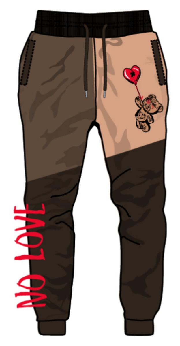 Retro Label '14's Winterized No Love' Joggers In Brown