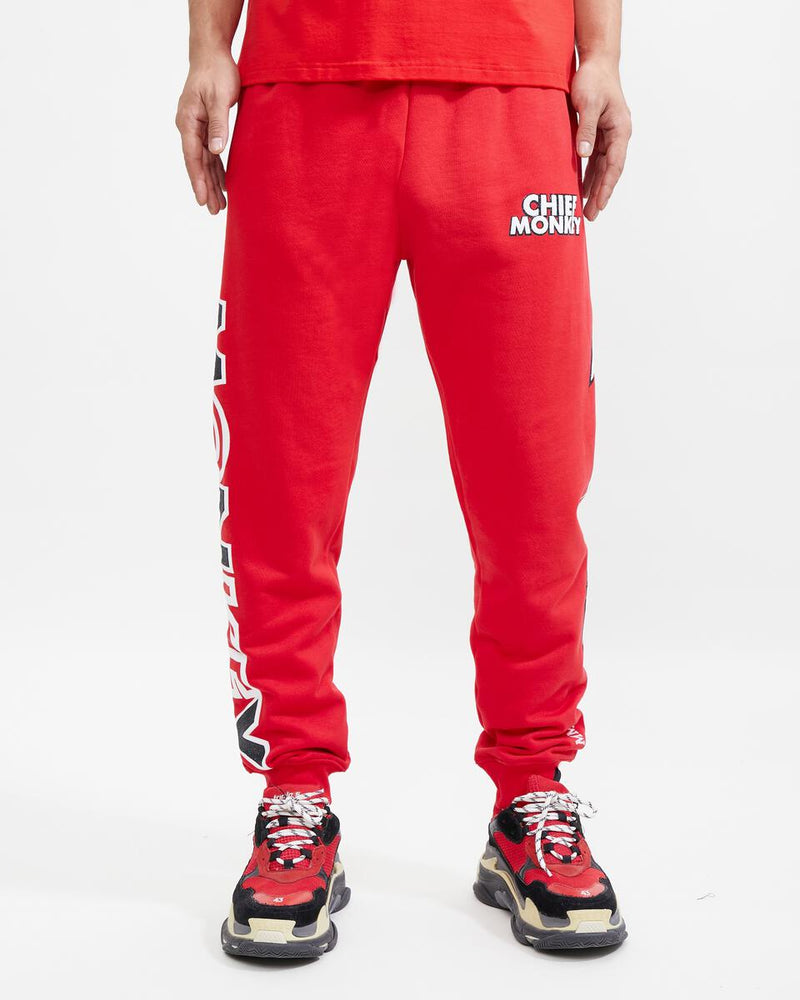 Monkey Money 'Chief Monkey' Joggers (Red) MM4930027 - Fresh N Fitted Inc