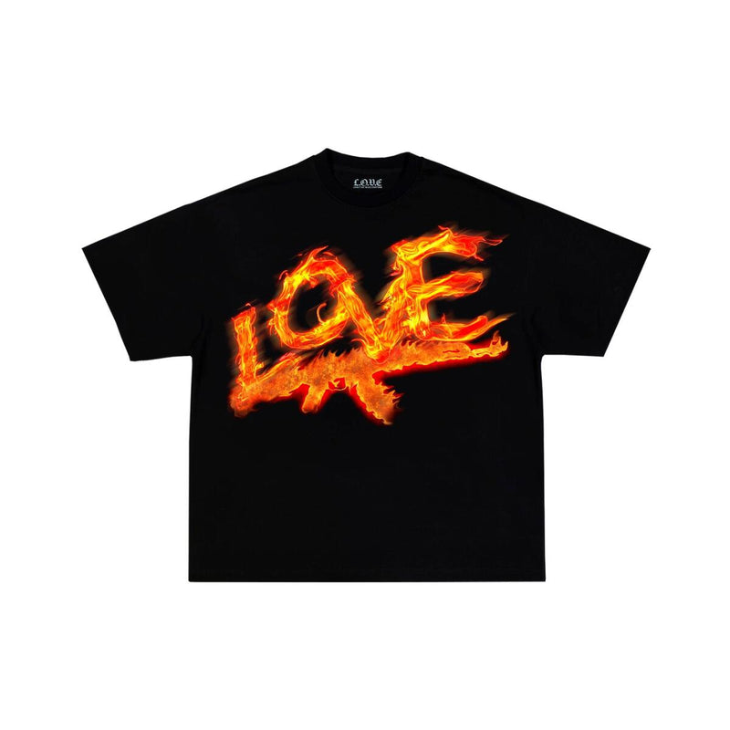 L.O.V.E. 'Flame Love AK' T-Shirt (Black) - Fresh N Fitted Inc