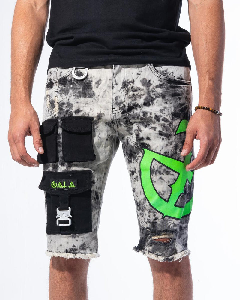 Gala 'Impact' Denim  Shorts (Acid Green) - Fresh N Fitted Inc