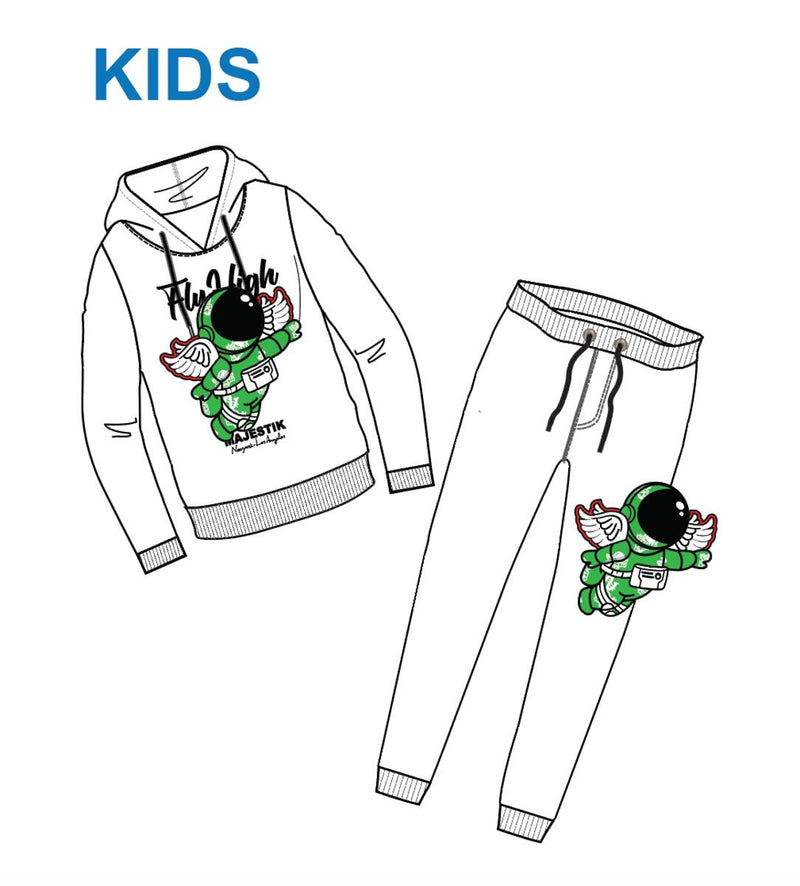 Majestik Kids 'Fly High' Rhinestone Joggers (Off White) KD2123 - Fresh N Fitted Inc