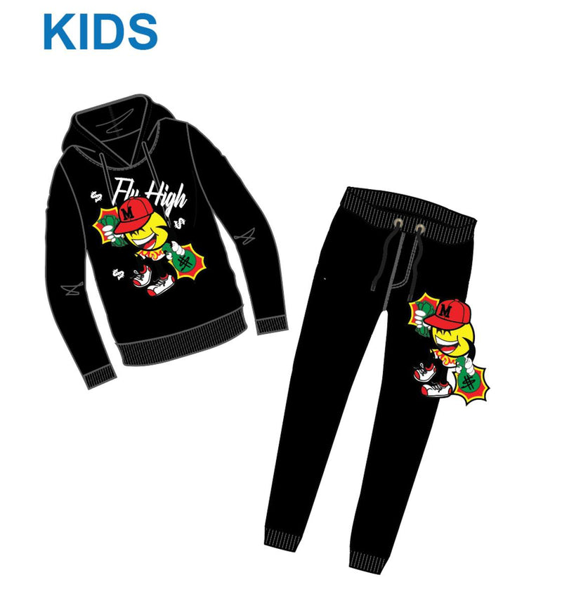 Majestik Kids 'Money Man' Rhinestone Joggers (Black) KD2125 - Fresh N Fitted Inc