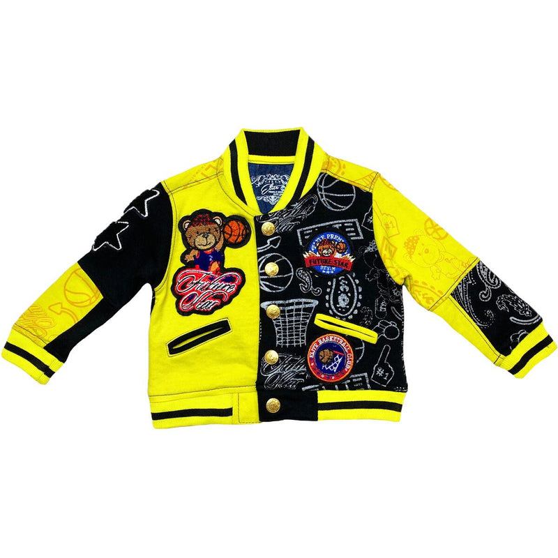 Elite Denim Infant Kids 'Varsity' Jacket (Blk/Yellow) 153021 - Fresh N Fitted Inc